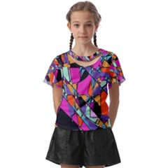 Abstract  Kids  Front Cut Tee by LW41021