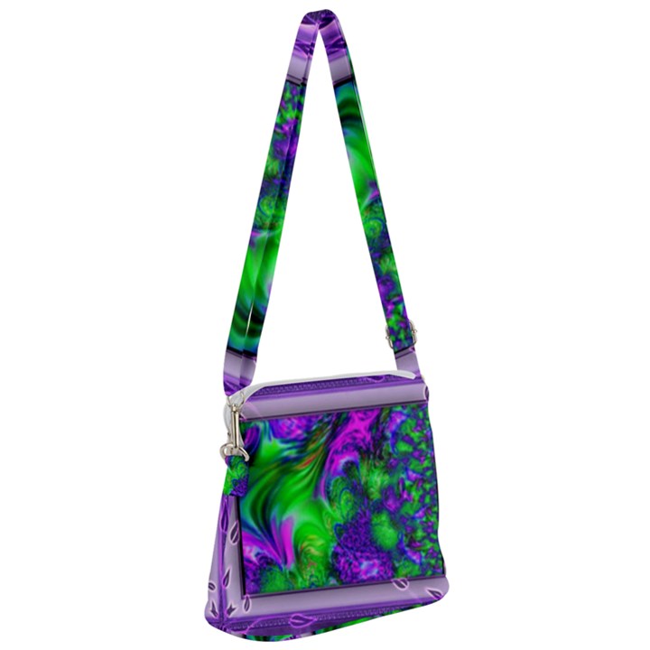 Feathery Winds Zipper Messenger Bag