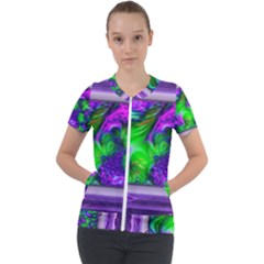 Feathery Winds Short Sleeve Zip Up Jacket by LW41021