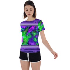 Feathery Winds Back Circle Cutout Sports Tee