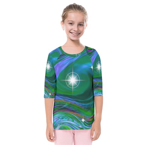 Night Sky Kids  Quarter Sleeve Raglan Tee by LW41021