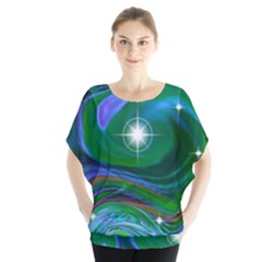 Night Sky Batwing Chiffon Blouse