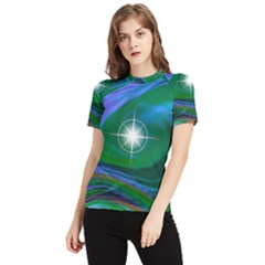 Night Sky Women s Short Sleeve Rash Guard by LW41021