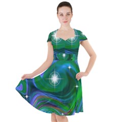 Night Sky Cap Sleeve Midi Dress by LW41021