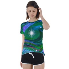 Night Sky Short Sleeve Foldover Tee by LW41021