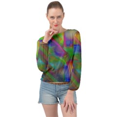 Prisma Colors Banded Bottom Chiffon Top by LW41021