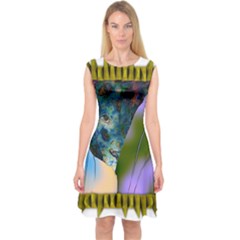 Jungle Lion Capsleeve Midi Dress by LW41021