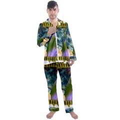 Jungle Lion Men s Long Sleeve Satin Pajamas Set by LW41021