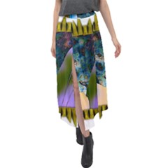 Jungle Lion Velour Split Maxi Skirt by LW41021