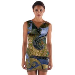 Sea Of Wonder Wrap Front Bodycon Dress by LW41021