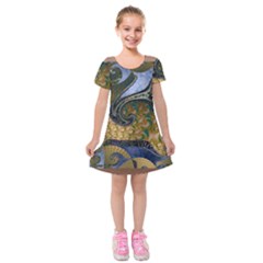 Sea Of Wonder Kids  Short Sleeve Velvet Dress by LW41021