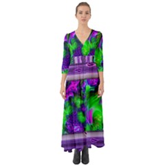 Feathery Winds Button Up Boho Maxi Dress by LW41021