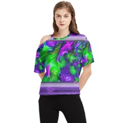 Feathery Winds One Shoulder Cut Out Tee by LW41021