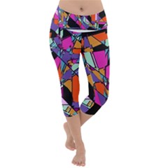 Abstract Lightweight Velour Capri Yoga Leggings