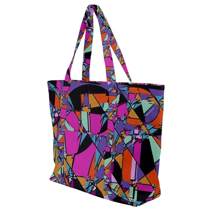 Abstract Zip Up Canvas Bag