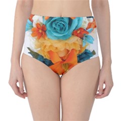 Spring Flowers Classic High-waist Bikini Bottoms by LW41021