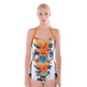 Spring Flowers Boyleg Halter Swimsuit  View1