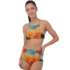 Spring Flowers High Waist Tankini Set by LW41021