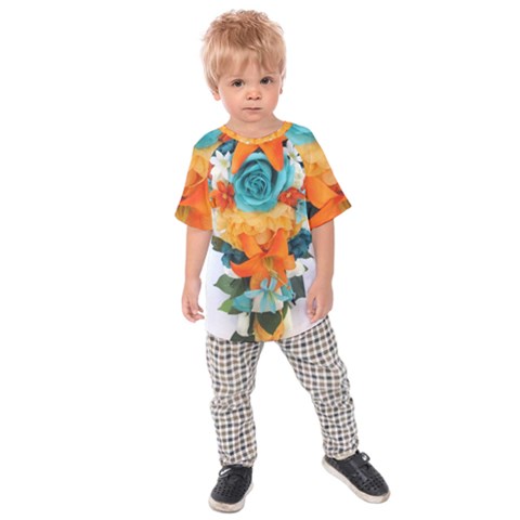 Spring Flowers Kids  Raglan Tee by LW41021