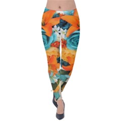 Spring Flowers Velvet Leggings by LW41021