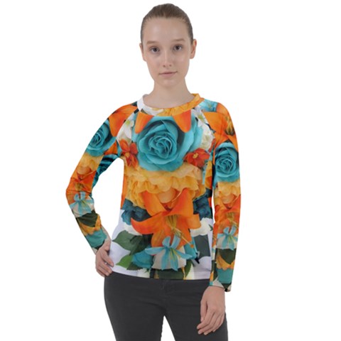 Spring Flowers Women s Long Sleeve Raglan Tee by LW41021