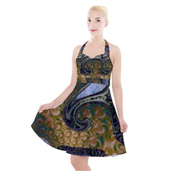 Sea Of Wonder Halter Party Swing Dress  by LW41021