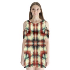 Royal Plaid Shoulder Cutout Velvet One Piece