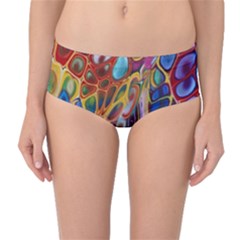 Colored Summer Mid-waist Bikini Bottoms