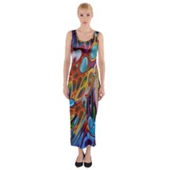 Colored Summer Fitted Maxi Dress by Galinka