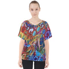 Colored Summer V-neck Dolman Drape Top by Galinka