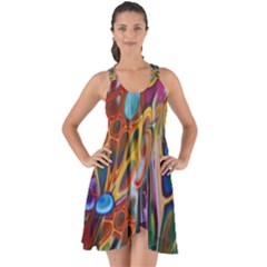 Colored Summer Show Some Back Chiffon Dress