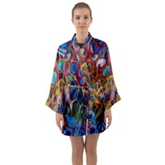 Colored Summer Long Sleeve Satin Kimono by Galinka