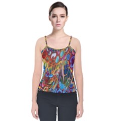 Colored Summer Velvet Spaghetti Strap Top by Galinka