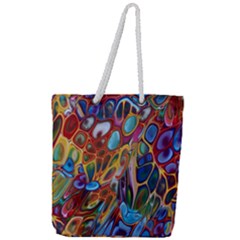 Colored Summer Full Print Rope Handle Tote (large)