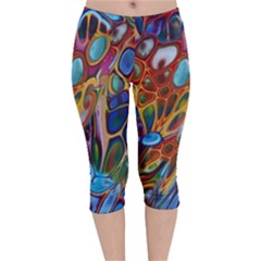 Colored Summer Velvet Capri Leggings  by Galinka