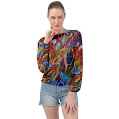 Colored Summer Banded Bottom Chiffon Top