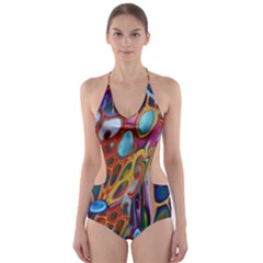 Colored Summer Cut-out One Piece Swimsuit by Galinka