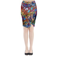 Colored Summer Midi Wrap Pencil Skirt by Galinka