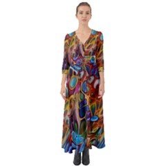 Colored Summer Button Up Boho Maxi Dress by Galinka