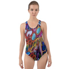 Colored Summer Cut-out Back One Piece Swimsuit by Galinka