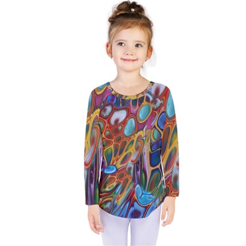 Colored Summer Kids  Long Sleeve Tee by Galinka