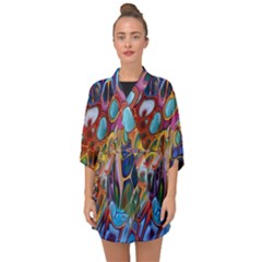 Colored Summer Half Sleeve Chiffon Kimono by Galinka