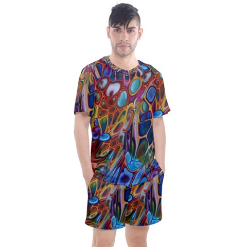 Colored Summer Men s Mesh Tee And Shorts Set by Galinka