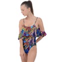 Colored summer Drape Piece Swimsuit View1