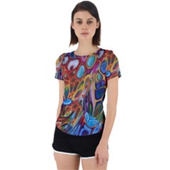 Colored Summer Back Cut Out Sport Tee