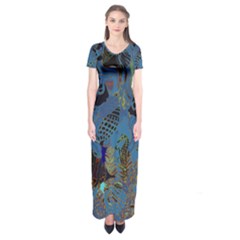 Undersea Short Sleeve Maxi Dress by PollyParadise