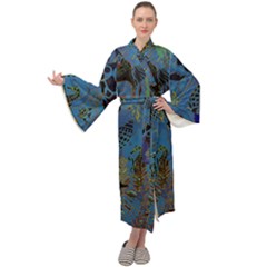 Undersea Maxi Velour Kimono by PollyParadise