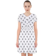 Black And White Sketchy Birds Motif Pattern Adorable In Chiffon Dress by dflcprintsclothing