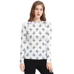 Black And White Sketchy Birds Motif Pattern Women s Long Sleeve Rash Guard by dflcprintsclothing