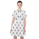 Black And White Sketchy Birds Motif Pattern Sailor Dress View1